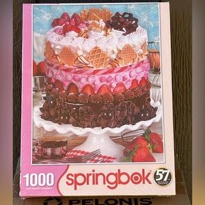 Springbok 1000 Piece Dessert Puzzle Strawberry Chocolate waffle cake romantic